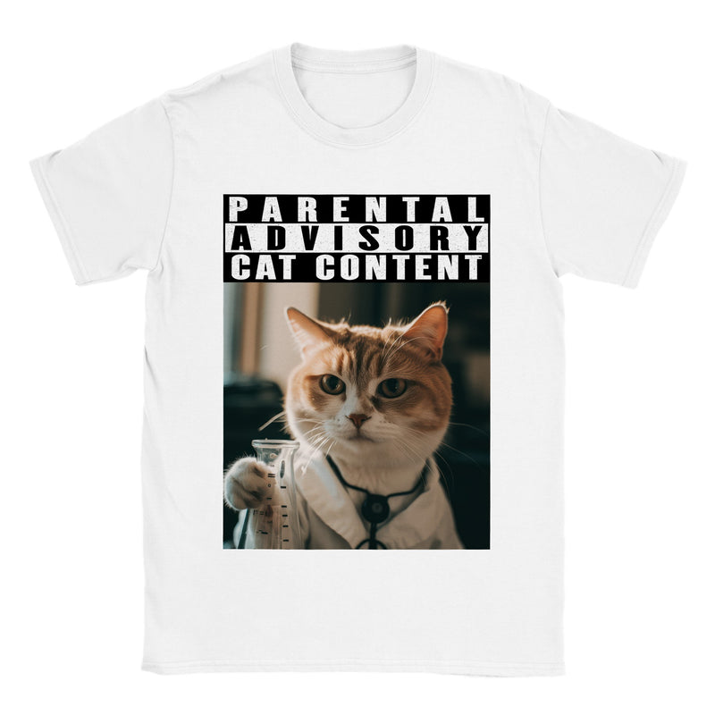 Camiseta unisex estampado de gato "Michi Científico" Gelato