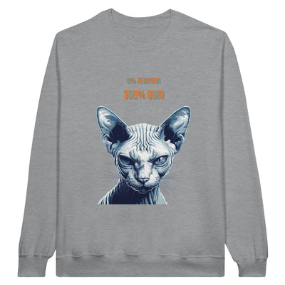 Sudadera Unisex Estampado de Gato "Sphynx Implacable" Michilandia