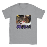 Camiseta unisex estampado de gato "Urusai!" Sports Grey