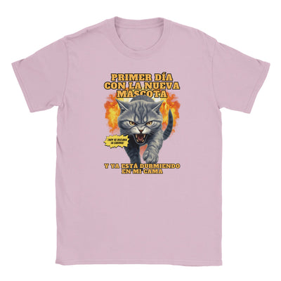 Camiseta Junior Unisex Estampado de Gato "Nuevo Rival" Michilandia | La tienda online de los fans de gatos