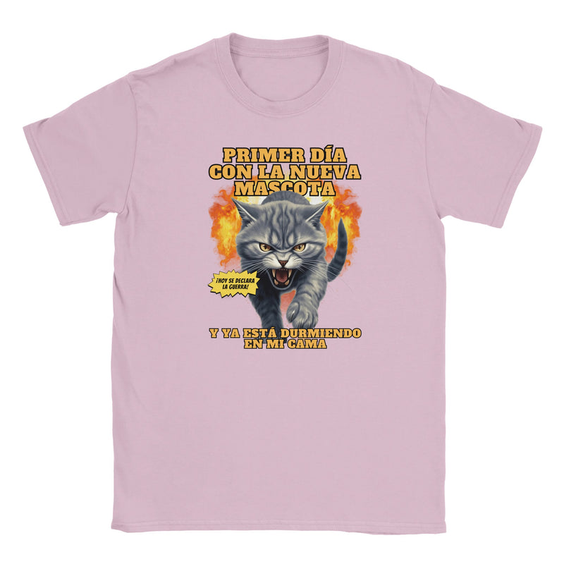 Camiseta Junior Unisex Estampado de Gato "Nuevo Rival" Michilandia | La tienda online de los fans de gatos