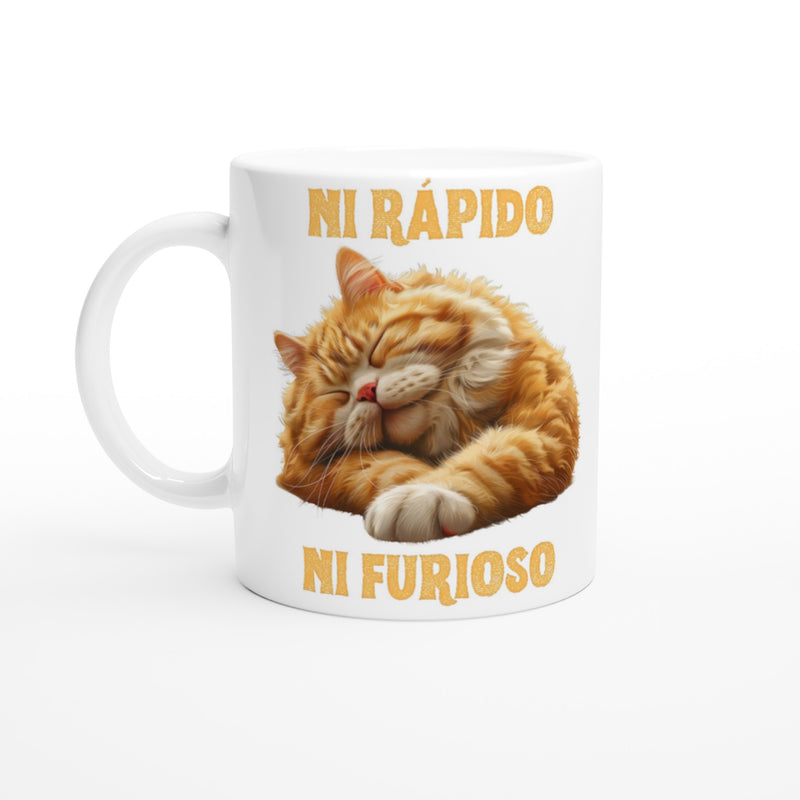 Taza Blanca con Impresión de Gato 