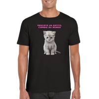 Camiseta unisex estampado de gato "Rescata un gatito" Gelato