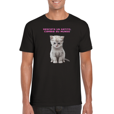 Camiseta unisex estampado de gato 