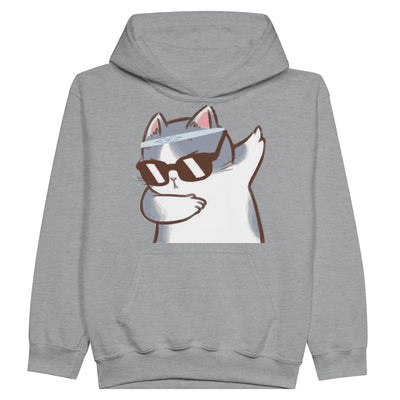 Sudadera con capucha júnior estampado de gato "Miau Dabber" Michilandia | La tienda online de los fans de gatos