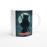 Taza Blanca con Impresión de Gato "Sombra en la Luna" Michilandia | La tienda online de los fans de gatos