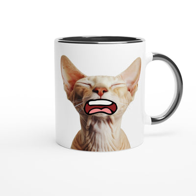 Taza Bicolor con Impresión de Gato "Sphynx Somnoliento" Michilandia