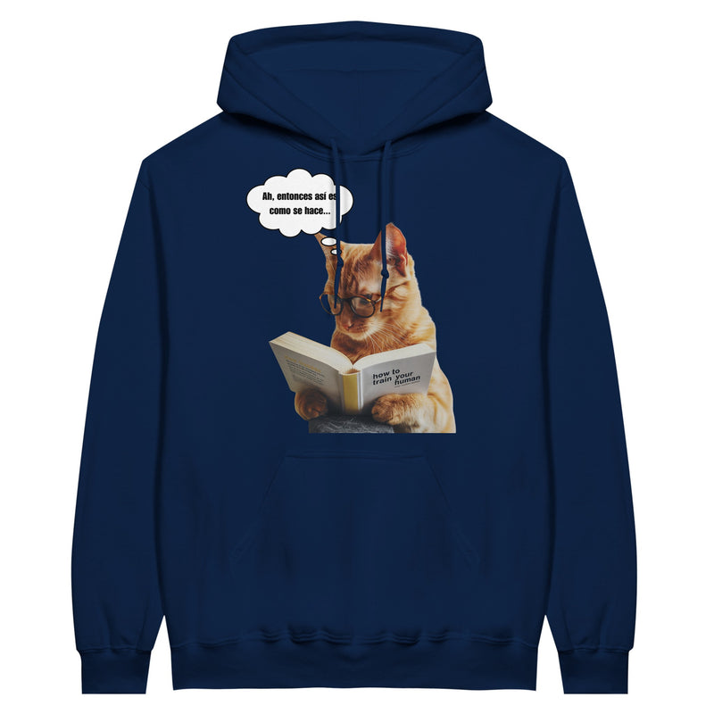 Sudadera con Capucha Unisex Estampado de Gato "Entrenando Humanos" Michilandia