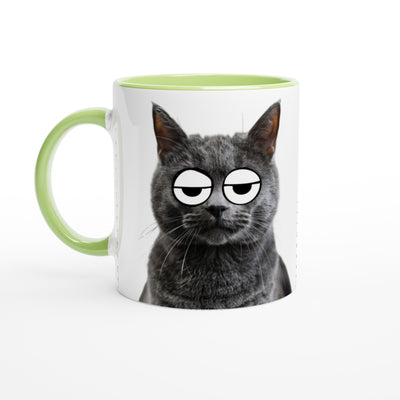 Taza Bicolor con Impresión de Gato "Somnoliento Chartreux" Michilandia