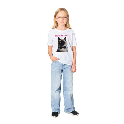 Camiseta Junior Unisex Estampado de Gato "Aventuras Nocturnas" Michilandia | La tienda online de los fans de gatos