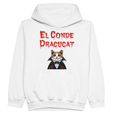 Sudadera con capucha júnior estampado de gato 