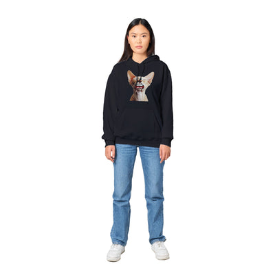 Sudadera con Capucha Unisex Estampado de Gato "Sphynx Somnoliento" Michilandia