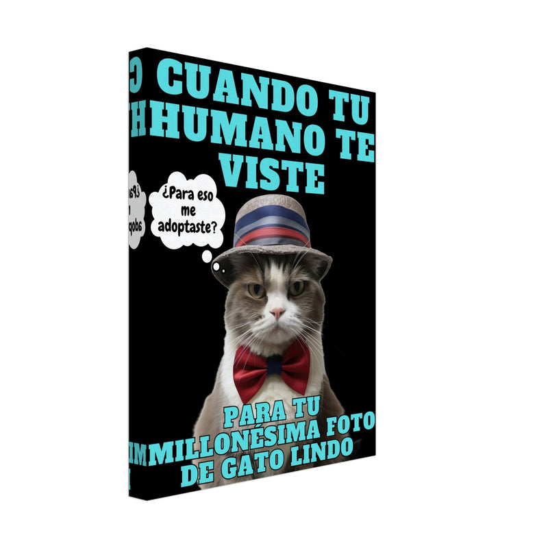 Lienzo de Gato "Modelo Reluctante" Michilandia | La tienda online de los amantes de gatos