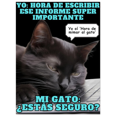 Panel de aluminio impresión de gato "Hora de mimar al gato" Michilandia | La tienda online de los amantes de gatos