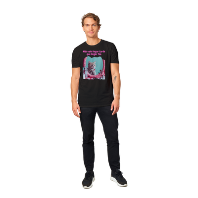 Camiseta unisex estampado de gato "Michi maquillándose" Gelato