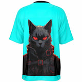 Camiseta de fútbol unisex estampado de gato "CiberGato Noir" Subliminator