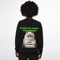 Sudadera Deportiva unisex estampado de gato "Desinterés Felino" Subliminator