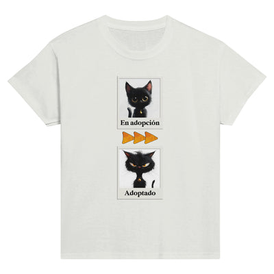 Camiseta Junior Unisex Estampado de Gato 