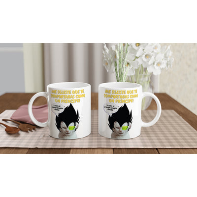 Taza Blanca con Impresión de Gato 