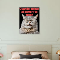 Lienzo de gato "Risa Culpable" Michilandia | La tienda online de los fans de gatos