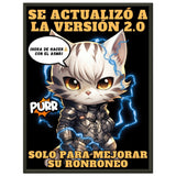 Póster Semibrillante de Gato con Marco Metal "Cyborg Kitty" 45x60 cm / 18x24″
