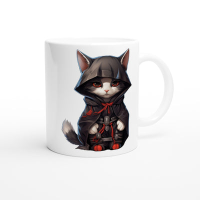 Taza blanca con impresión de gato "Nin-Gato Akatsuki" Michilandia | La tienda online de los amantes de gatos