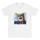 Camiseta unisex estampado de gato "Desprecio Felino" Blanco