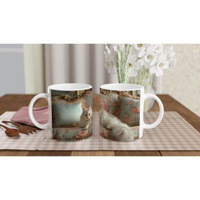 Taza Blanca con Impresión de Gato 