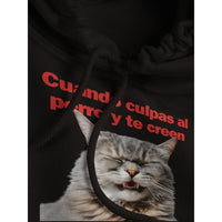 Sudadera con Capucha Unisex Estampado de Gato "Risa Culpable" Michilandia | La tienda online de los fans de gatos