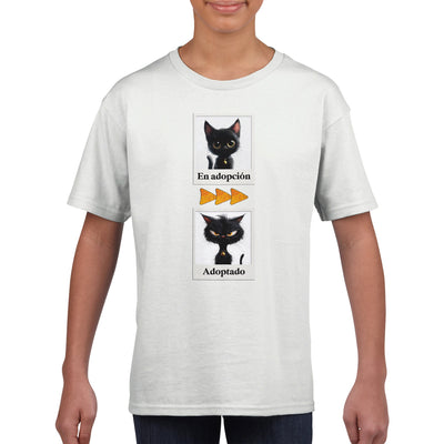 Camiseta Junior Unisex Estampado de Gato 