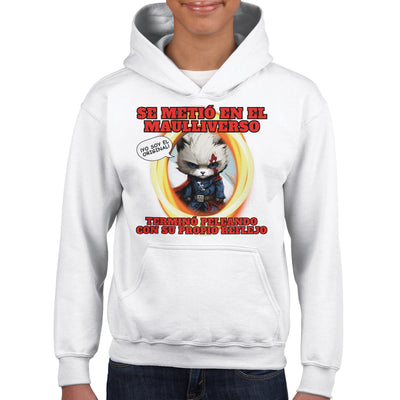 Sudadera con capucha júnior estampado de gato 