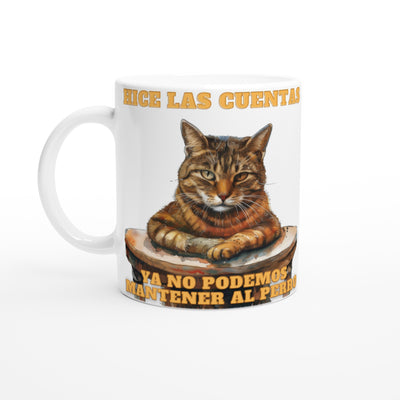 Taza Blanca con Impresión de Gato 