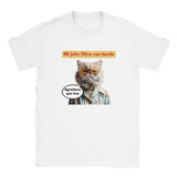 Camiseta Junior Unisex Estampado de Gato "Agradecido Miau" Michilandia