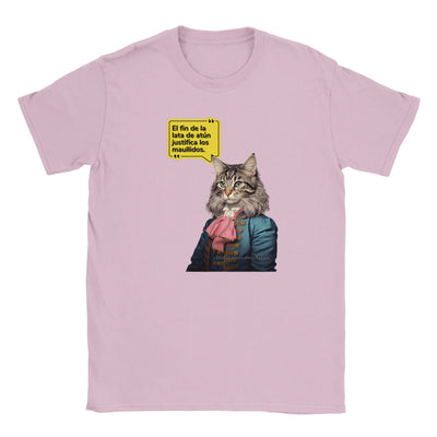 Camiseta júnior unisex estampado de gato "Nicolás Michi Maquiavelo" Michilandia | La tienda online de los amantes de gatos