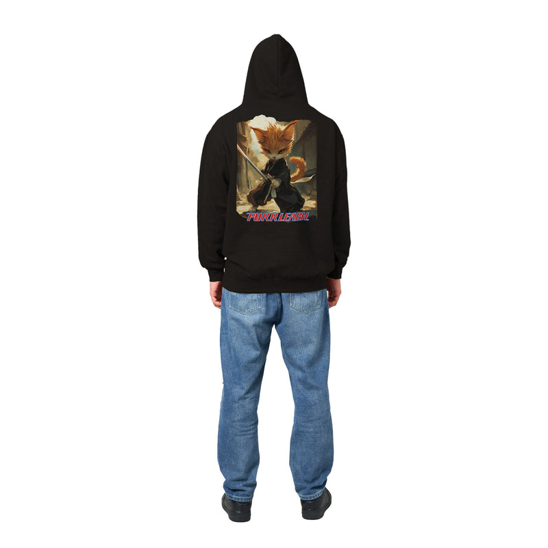 Sudadera con capucha Prémium Unisex Impresión Trasera de Gato "Gatito Shinigami" Michilandia | La tienda online de los fans de gatos