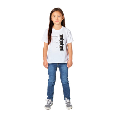 Camiseta Junior Unisex Estampado de Gato "Gente" Michilandia | La tienda online de los fans de gatos