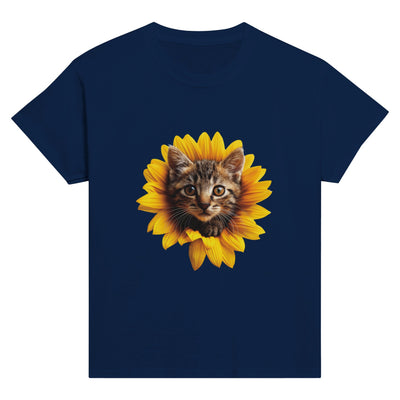 Camiseta Junior Unisex Estampado de Gato "Miau Solar" Michilandia