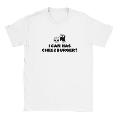 Camiseta Junior Unisex Estampado de Gato "Cheezburger Miau" Michilandia | La tienda online de los fans de gatos