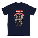 Camiseta unisex estampado de gato "Michi cop" Navy