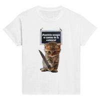 Camiseta Junior Unisex Estampado de Gato 