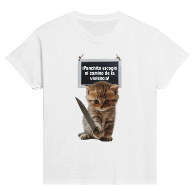 Camiseta Junior Unisex Estampado de Gato 