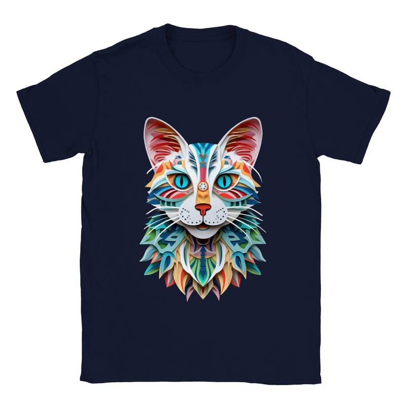 Camiseta unisex estampado de gato "Felino de Papel Cromático" Gelato