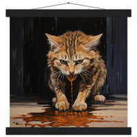 Póster semibrillante de gato con colgador "El Arte Provocador"