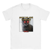 Camiseta unisex estampado de gato "Nani?!" Blanco