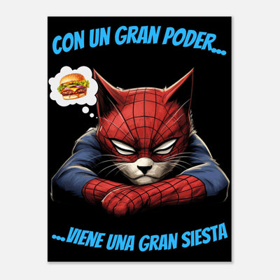 Panel de aluminio impresión de gato "Spider-Siesta" Michilandia | La tienda online de los amantes de gatos