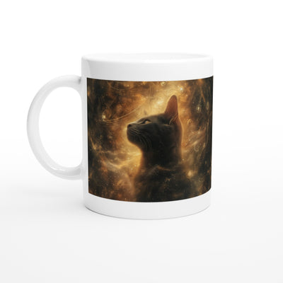 Taza Blanca con Impresión de Gato 