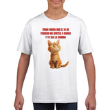 Camiseta Junior Unisex Estampado de Gato "Cita Miau" Michilandia | La tienda online de los fans de gatos