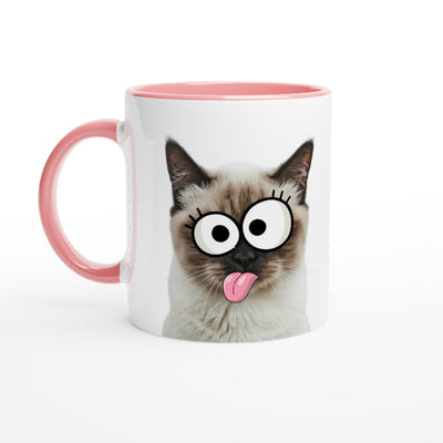 Taza Bicolor con Impresión de Gato "Birmano Travieso" Michilandia