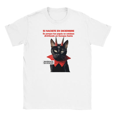 Camiseta Junior Unisex Estampado de Gato 