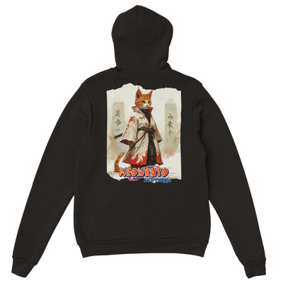 Sudadera con capucha Prémium Unisex Impresión Trasera de Gato 